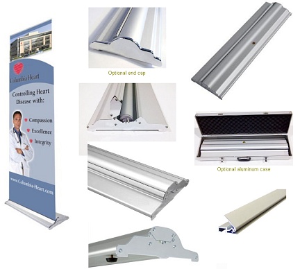 Extra wide rollup retractable stand
